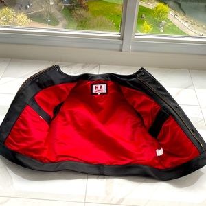 Brand new black motorcycle leather vest